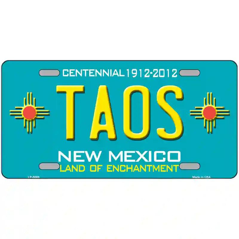 Taos New Mexico License Plate  Background Metal Tag Retro New NM Rte 66